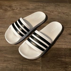 Adidas Mens White Slides Size 10